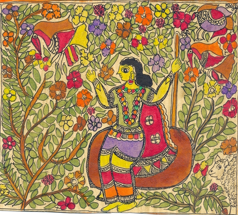 Madhubani: Tale of the Shepherd and the Lion | Sahapedia