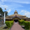 A concrete prayer hall in Chongkham Buddha Vihar, Chongkham, Namsai, Arunachal Pradesh, inaugurated on January 21, 1968, by Vishnu Sahay, then governor of Assam and Nagaland. Chongkham is an old settlement that dates to the eighteenth century; it is where the Tai-Khamptis, one of the major Theravada Buddhist communities of Arunachal Pradesh reside. Although there is no written record, according to oral narratives, this monastery was built when the village was established.